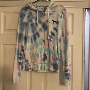 VS PINK tie dye zip hoodie